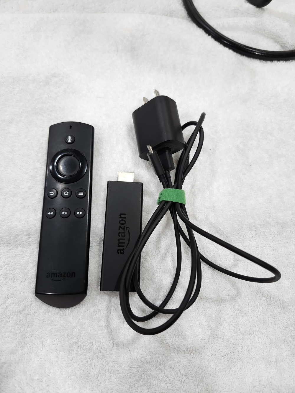 Amazon Black Streaming Stick with Voice Remote and Power Cable